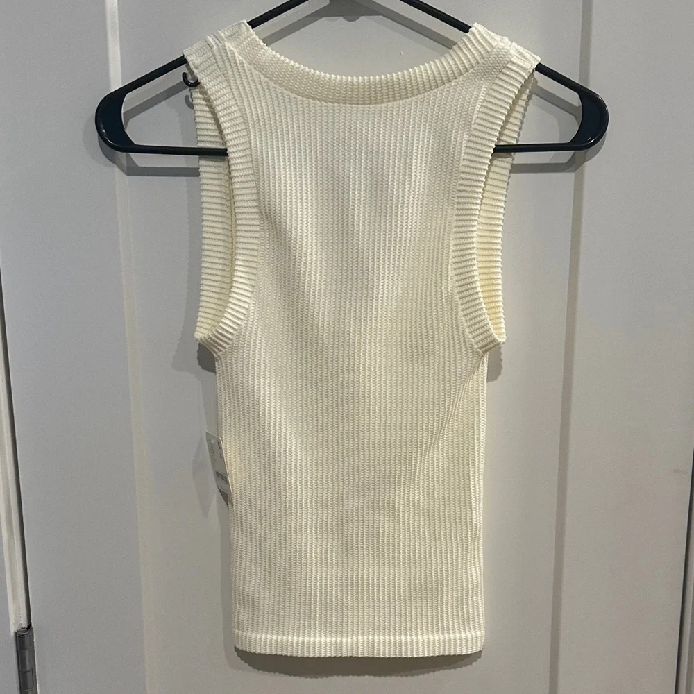 Free People Ivory Ribbed Tank Top - Picture 5 of 5